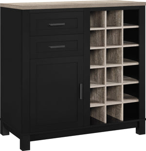 Dorel Home Carver Bar Cabinet Black Empty-Better Bed Company 