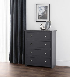 Julian Bowen Radley 4 Drawer Chest Anthracite