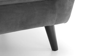 Julian Bowen Monza 2 Seater Sofa Grey Velvet Leg Detail-Better Bed Company