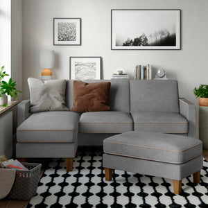 Dorel Home Bowen Ottoman With Grey Sofa-Better Bed Company