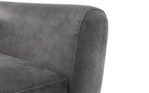Julian Bowen Monza 3 Seater Sofa Grey Velvet Stitching Detail-Better Bed Company