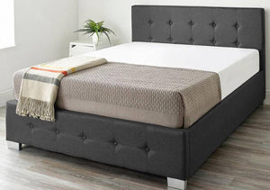 Better Black Linen Ottoman Bed