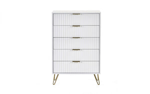 Julian Bowen Murano 5 Drawer Chest - Matte White