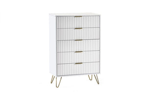 Julian Bowen Murano 5 Drawer Chest - Matte White