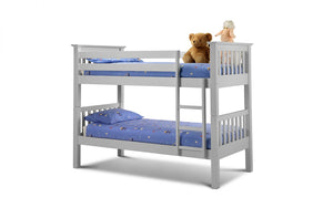 Julian Bowen Barcelona Bunk Bed Dove Grey Bare-Better Bed Company