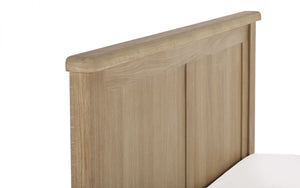 Julian Bowen Memphis Limed Oak Bed Top Of Headboard Detail-Better Bed Company