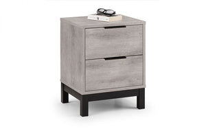 Julian Bowen Bali 2 Drawer Bedside Grey Oak-Better Bed Company