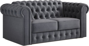 Jay-Be Chesterfield 2 Seater Sofa Bed with Deep e-Sprung™ Mattress BrushedTwill-Admiral-Better Bed Company