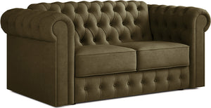 Jay-Be Chesterfield 2 Seater Sofa Bed with Deep e-Sprung™ Mattress BrushedTwill-Hunter-Better Bed Company