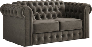 Jay-Be Chesterfield 2 Seater Sofa Bed with Deep e-Sprung™ Mattress BrushedTwill-Pewter-Better Bed Company