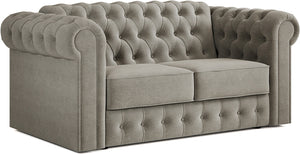 Jay-Be Chesterfield 2 Seater Sofa Bed with Deep e-Sprung™ Mattress BrushedTwill-Smoke-Better Bed Company