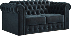 Jay-Be Chesterfield 2 Seater Sofa Bed with Deep e-Sprung™ Mattress CosyChenille-Cobalt-Better Bed Company