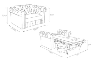 Jay-Be Chesterfield Snuggler with Deep e-Sprung™ Mattress Dimensions-Better Bed Company