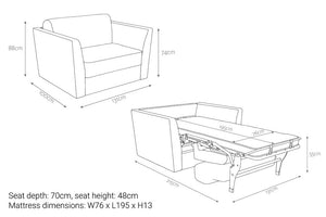 Jay-Be Elegance Snuggler with Deep e-Sprung™ Mattress Dimensions-Better Bed Company