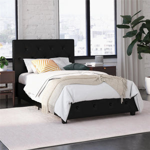 Dorel Home Dakota Upholstered Bed Black PU Single-Better Bed Company