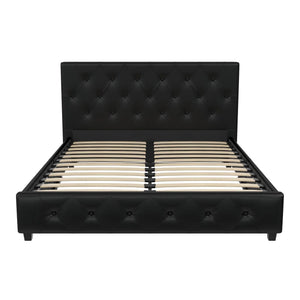 Dorel Home Dakota Upholstered Bed Black PU King Size Slats-Better Bed Company