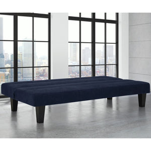 Dorel Home Kebo Futon Blue Velvet As A Bed-Better Bed Company
