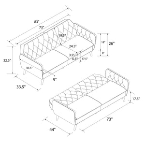 Novogratz Tallulah Memory Foam Futon Dimensions-Better Bed Company