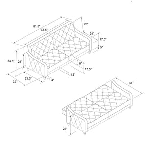 Novogratz Vintage Tufted Futon Dimensions-Better Bed Company