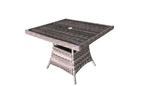 Signature Weave Victoria Square Dining Table 100cm In Multi Grey Wicker-Better Bed Company 