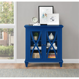 Dorel Home Ellington Double Door Accent Cabinet Blue-Better Bed Company 