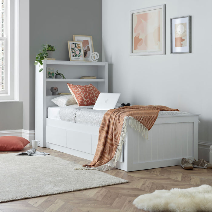 Bedmaster Enzo White Wooden 3 Drawer Storage Bed