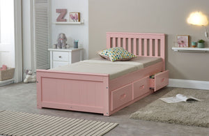 Better Birmingham Drawer Storage Bed Pink With Drawers Out-Better Bed Company