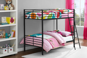Dorel Home Bunk Bed Convertible Single Over Single Black-Better Bed Company 