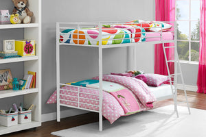 Dorel Home Bunk Bed Convertible Single Over Single White-Better Bed Company 