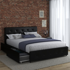 Dorel Home Dakota Bed with Storage Drawers PU-Better Bed Company