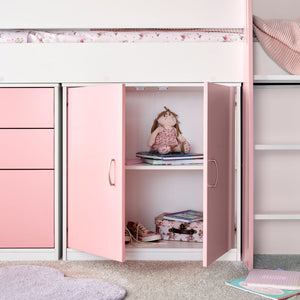 Bedmaster Lacy Midsleeper Bed Pink Inside Cupboard-Better Bed Company