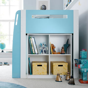 Bedmaster Lacy Midsleeper Bed Blue Shelving-Better Bed Company