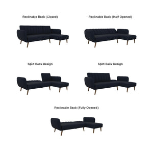 Dorel Home Brittany Sectional Sofa Bed Split Diagram-Better Bed Company