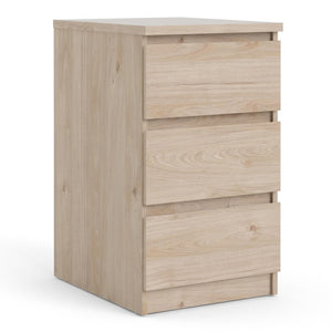 Furniture To Go Naia Bedside 3 Drawers Jackson Hickory Oak-Better Bed Company 