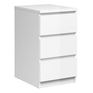 Furniture To Go Naia Bedside 3 Drawers White-Better Bed Company 