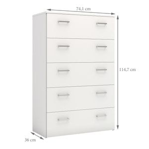 Furniture To Go Space Chest of 5 Drawers Outer Dimensions-Better Bed Company