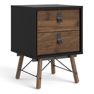 Furniture To Go Ry Bedside cabinet 2 Drawer Black Walnut-Better Bed Company 