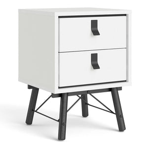 Furniture To Go Ry Bedside cabinet 2 Drawer White-Better Bed Company 