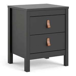 Furniture To Go Barcelona Bedside Table 2 Drawers Black-Better Bed Company 