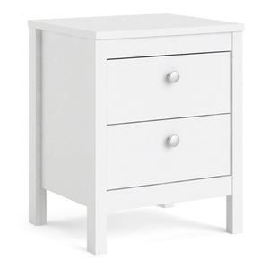 Furniture To Go Madrid Bedside Table 2 Drawers White-Better Bed Company 