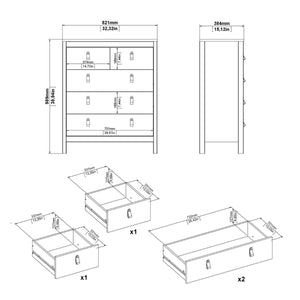 Furniture To Go Madrid Chest 3+2 Drawers Internal Dimensions-Better Bed Company