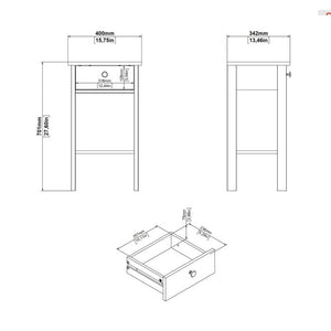 Furniture To Go Madrid Bedside Table with 1 Drawer Dimension-Better Bed Company