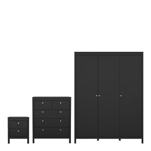 Better Miami Bedroom Furniture Set With 3 Door Wardrobe Black-Better Bed Company