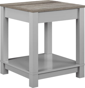 Dorel Home Carver End Table Grey Close Up-Better Bed Company 