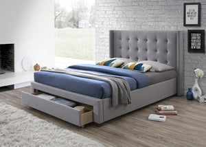 Artisan Bed Company Grey fabric front draw Bed Frame