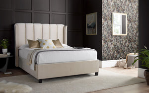 Bedmaster Aurora Velvet Ottoman Storage Bed Stone-Better Bed Company 