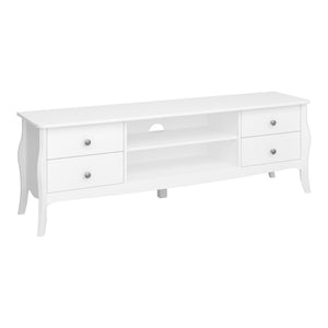 Steens Baroque White Wide TV Table