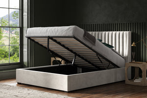 Emporia Beds Bramcote Ottoman bed Light Grey Open-Better Bed Company