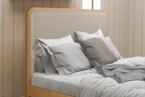 Flintshire Furniture Brynford Oak Bed Frame Headboard Close Up-Better Bed Company