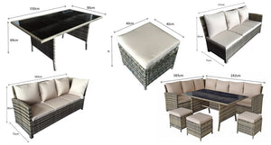 Signature Weave Charlotte Corner Dining Dimensions-Better Bed Company 